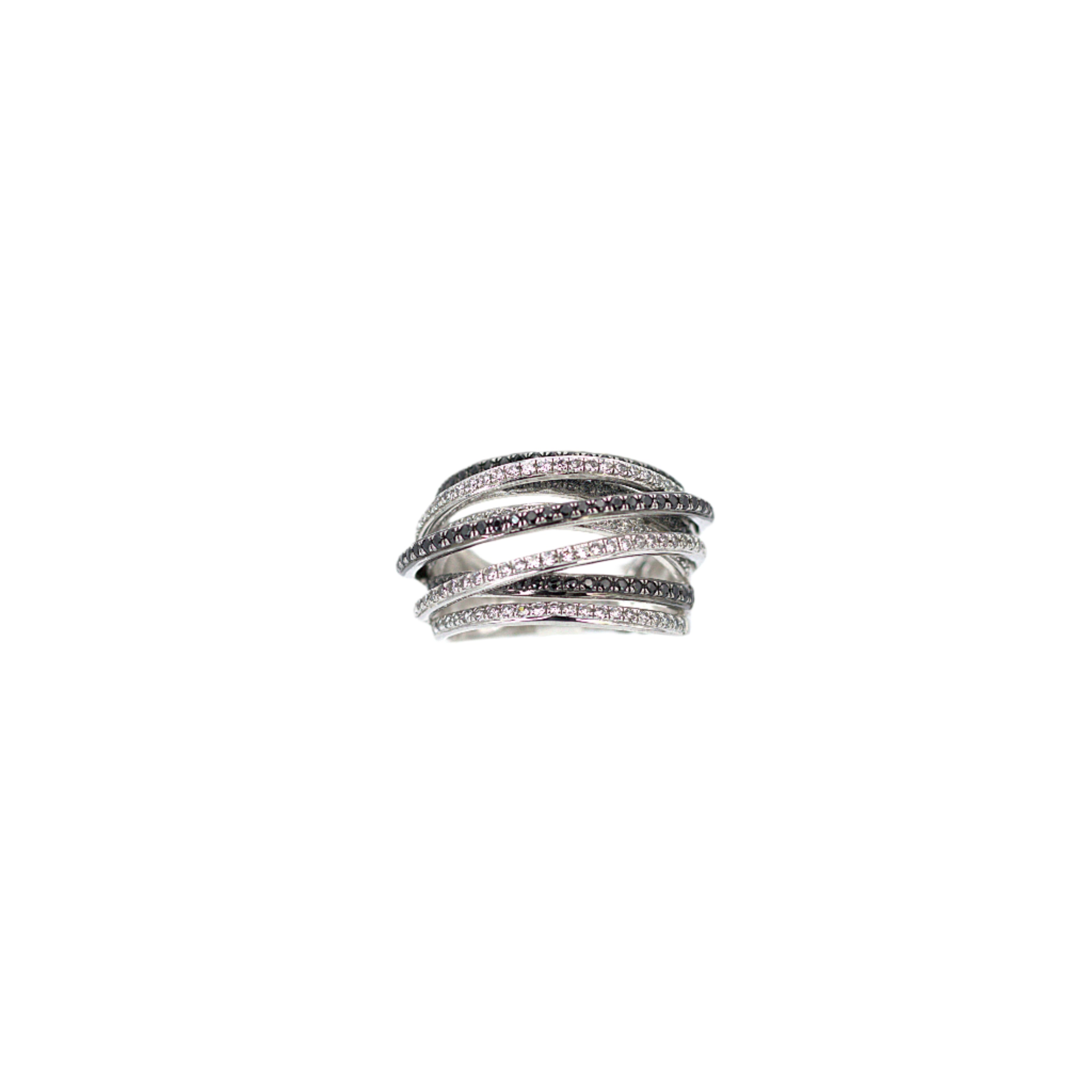 Black and White Stone Cocktail Ring