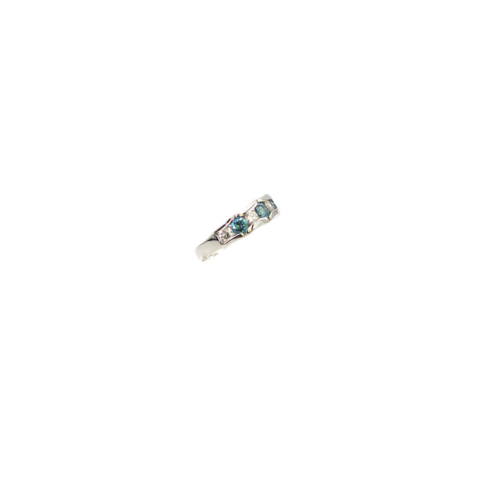 Blue Diamond Wedding Band