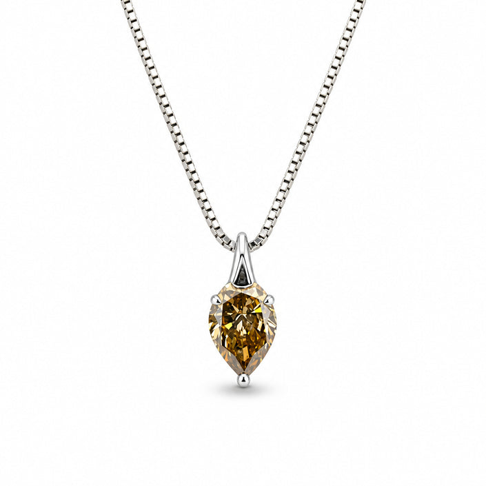 Brown Pear Diamond Pendant