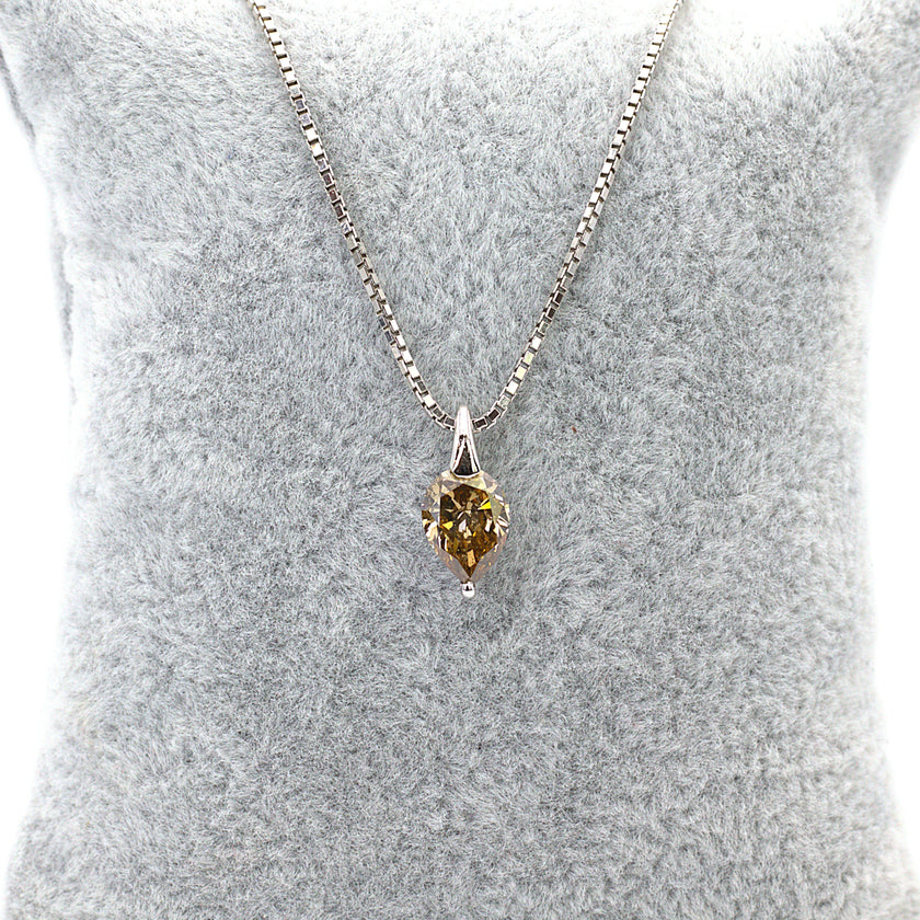 Brown Pear Diamond Pendant
