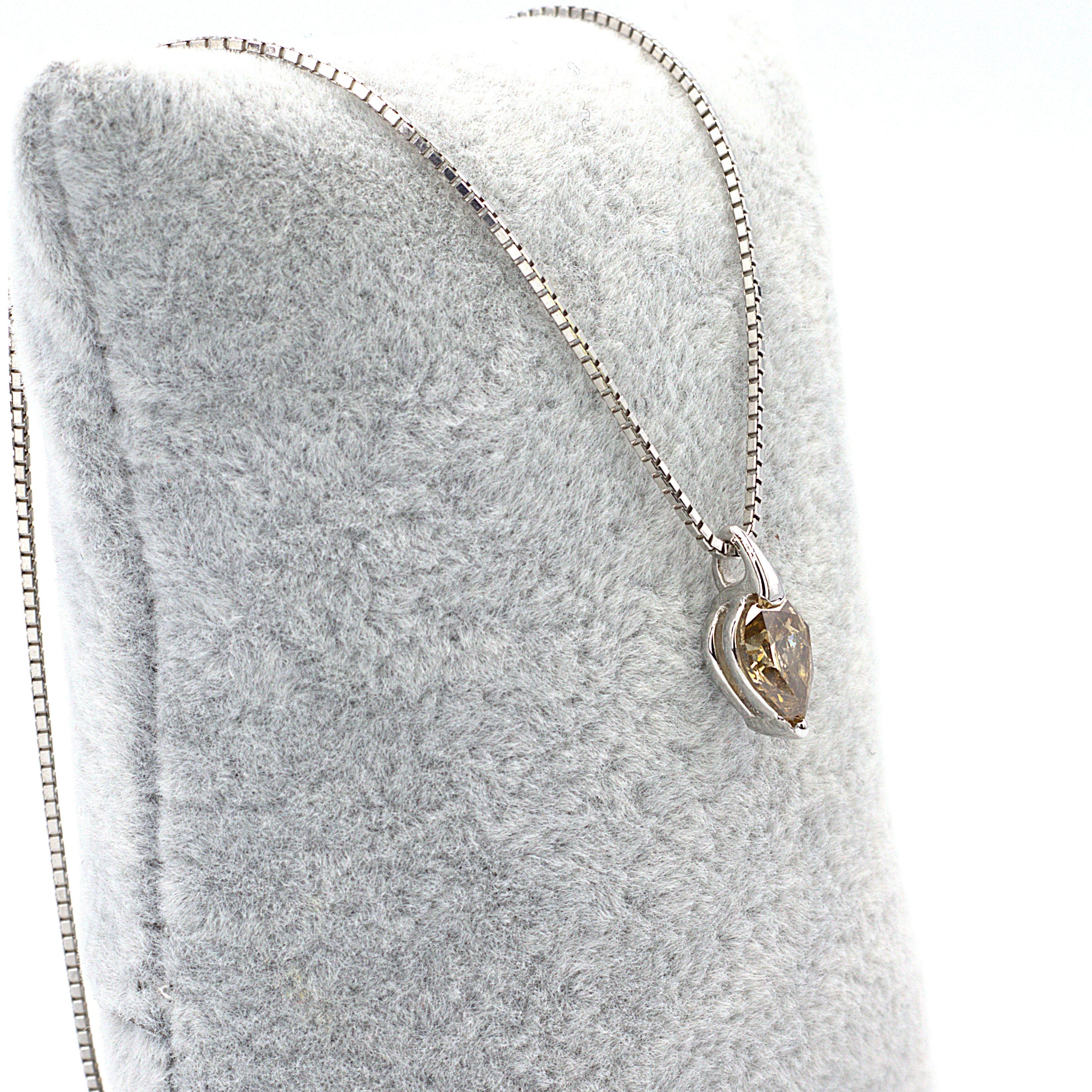 Brown Pear Diamond Pendant