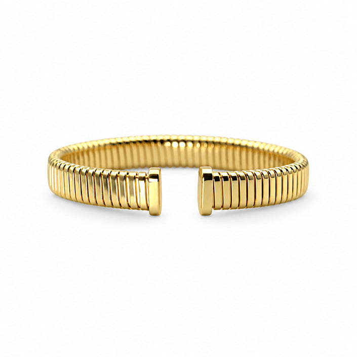 Yellow Gold Silver 925 Blue Stone Cluster Cuff Bracelet