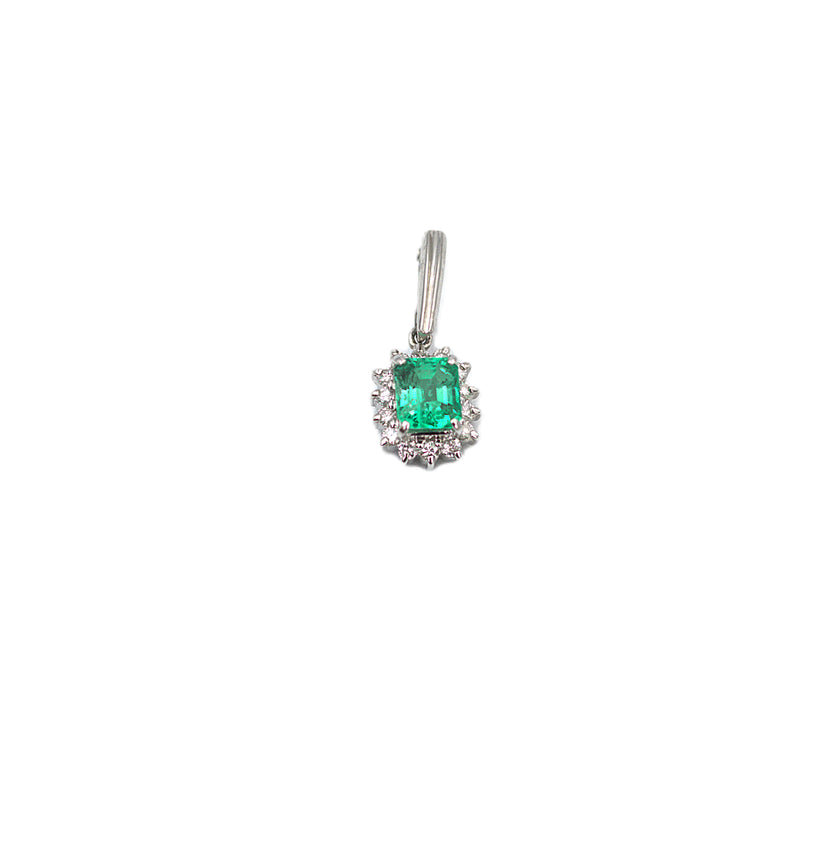 Emerald and diamond pendant