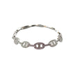 Luxury Sterling Silver Pave‑Set Link Bracelet