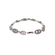 Luxury Sterling Silver Pave‑Set Link Bracelet