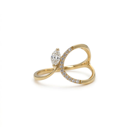 Gold Plated Platinum Diamond Ring