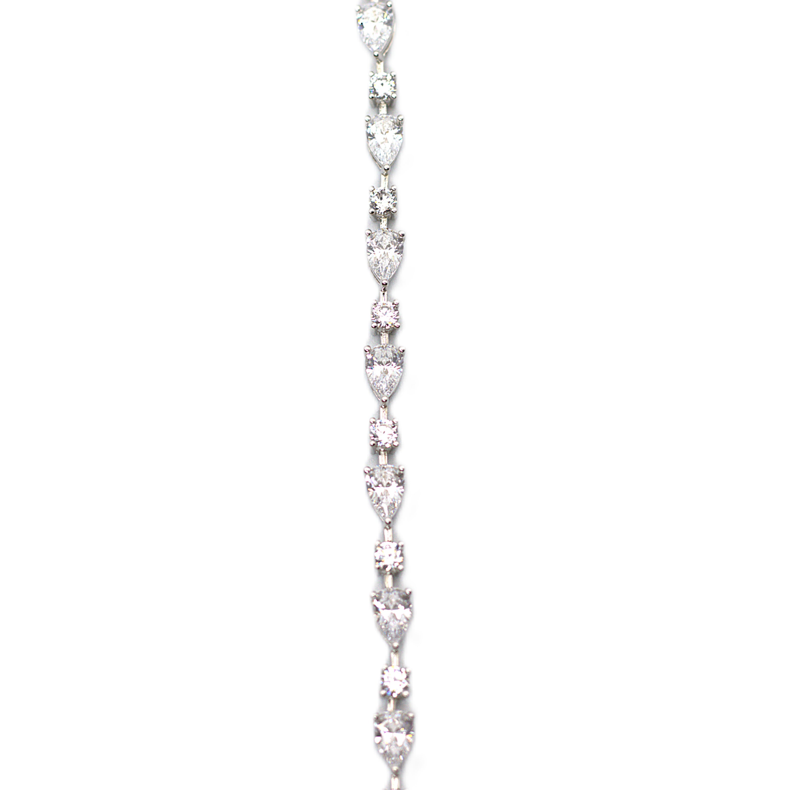 Pear & Round CZ Tennis Bracelet