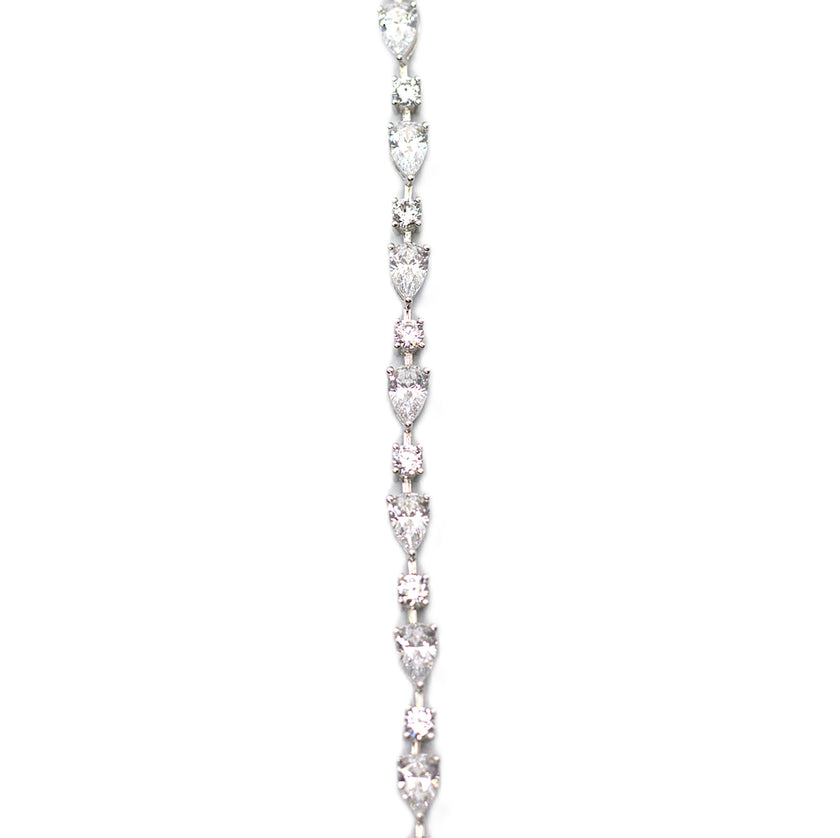 Pear & Round CZ Tennis Bracelet