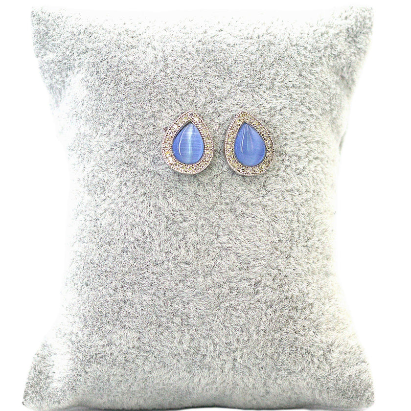 Blue tear drop earring