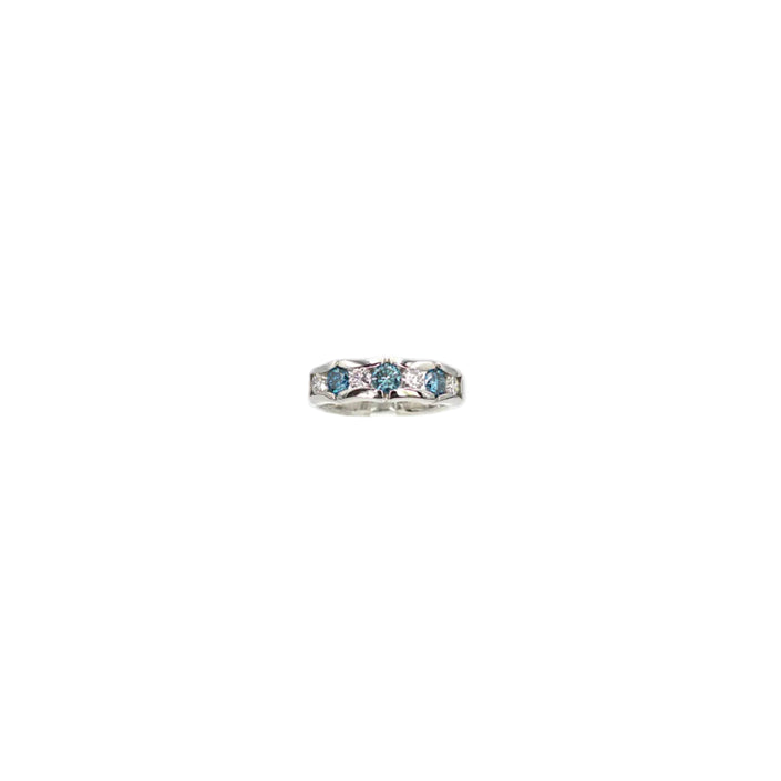 Blue Diamond Wedding Band