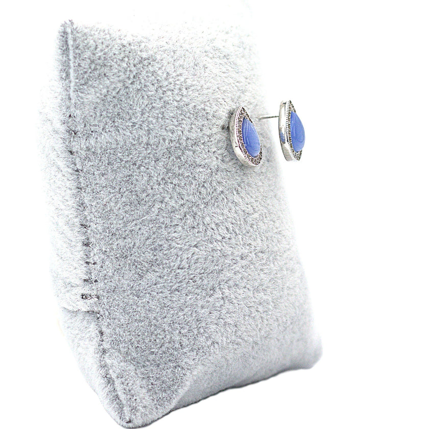 Blue tear drop earring