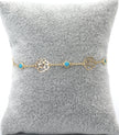 Turquoise & rose petal bracelet