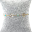 Turquoise & rose petal bracelet