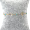 Turquoise & rose petal bracelet