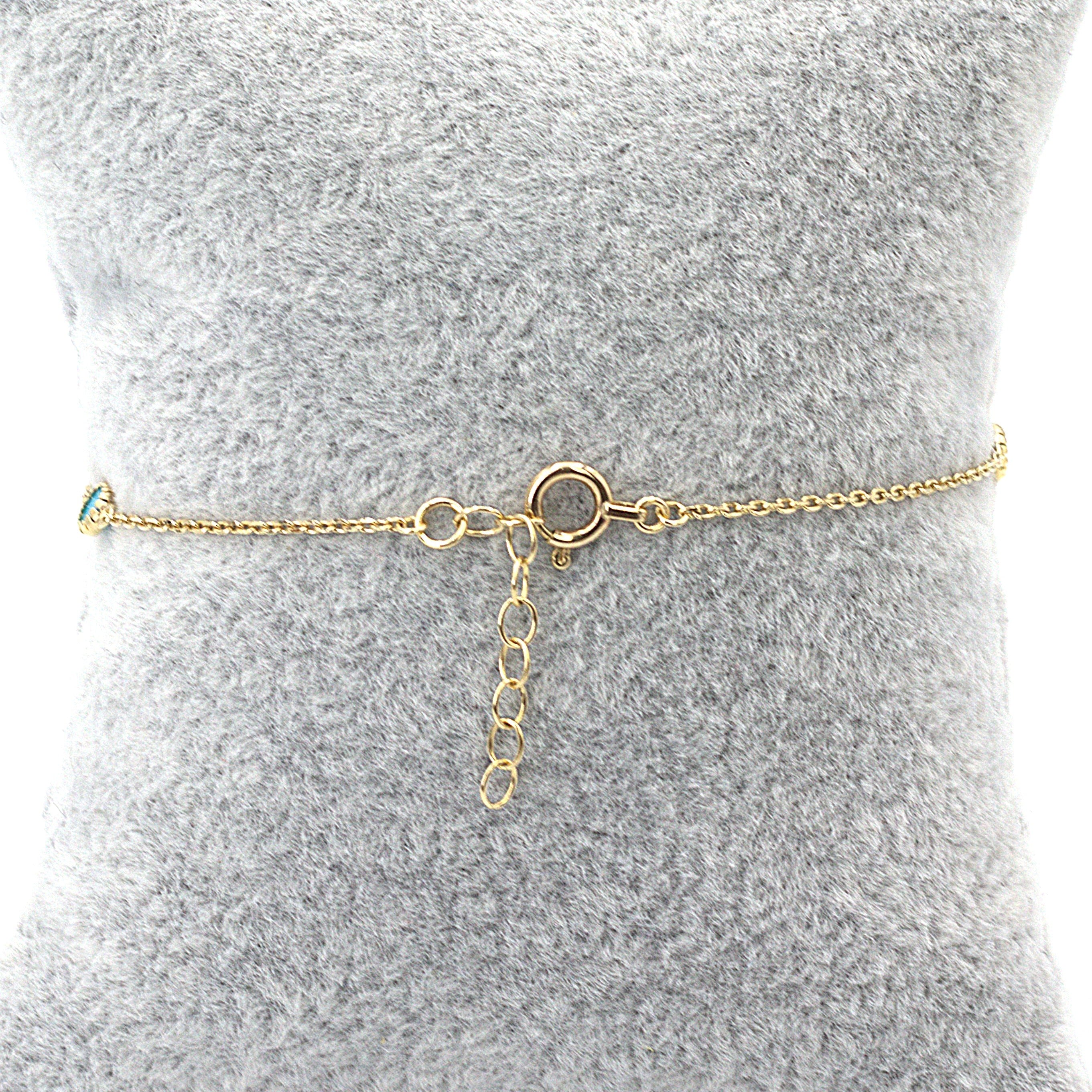 Turquoise & rose petal bracelet