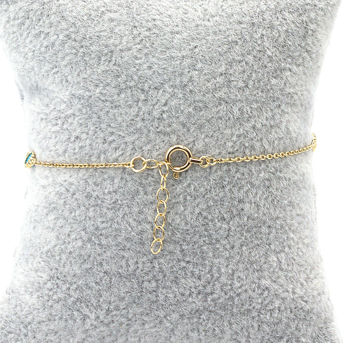 Turquoise & rose petal bracelet