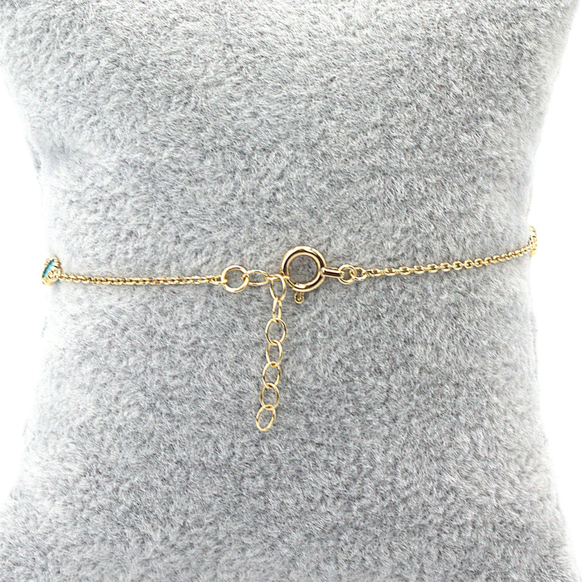 Turquoise & rose petal bracelet