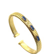 Blue Stone Cluster Cuff Bracelet