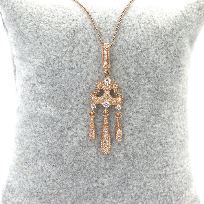 Dangle rose gold plated pendant