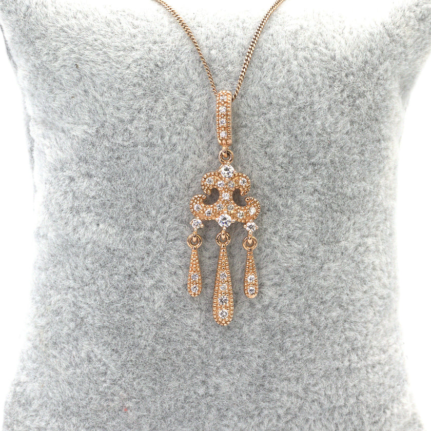 Dangle rose gold plated pendant
