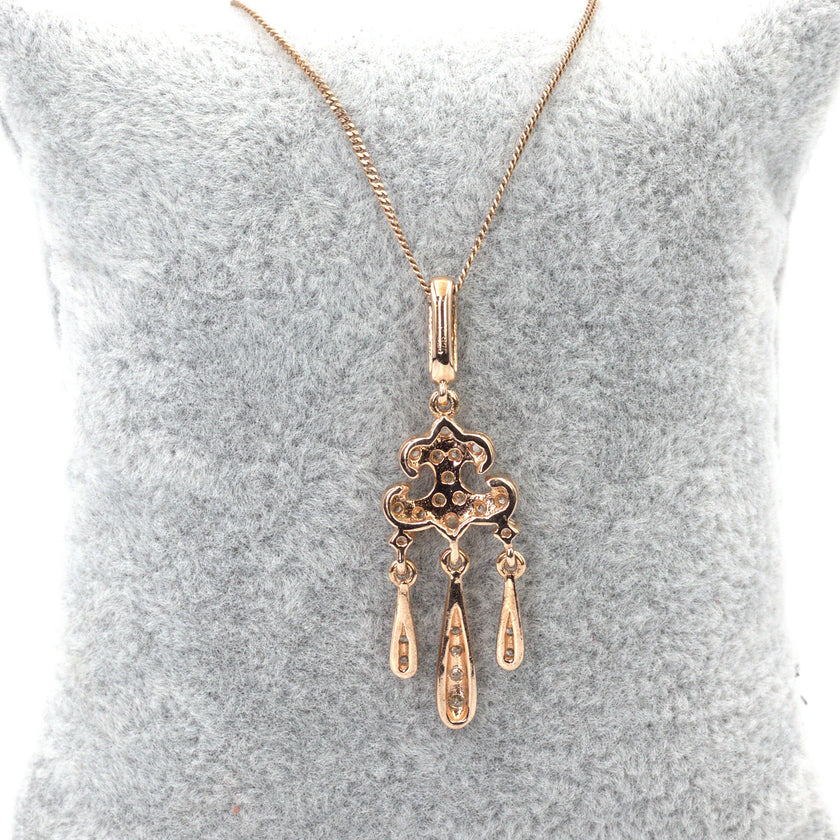 Dangle rose gold plated pendant