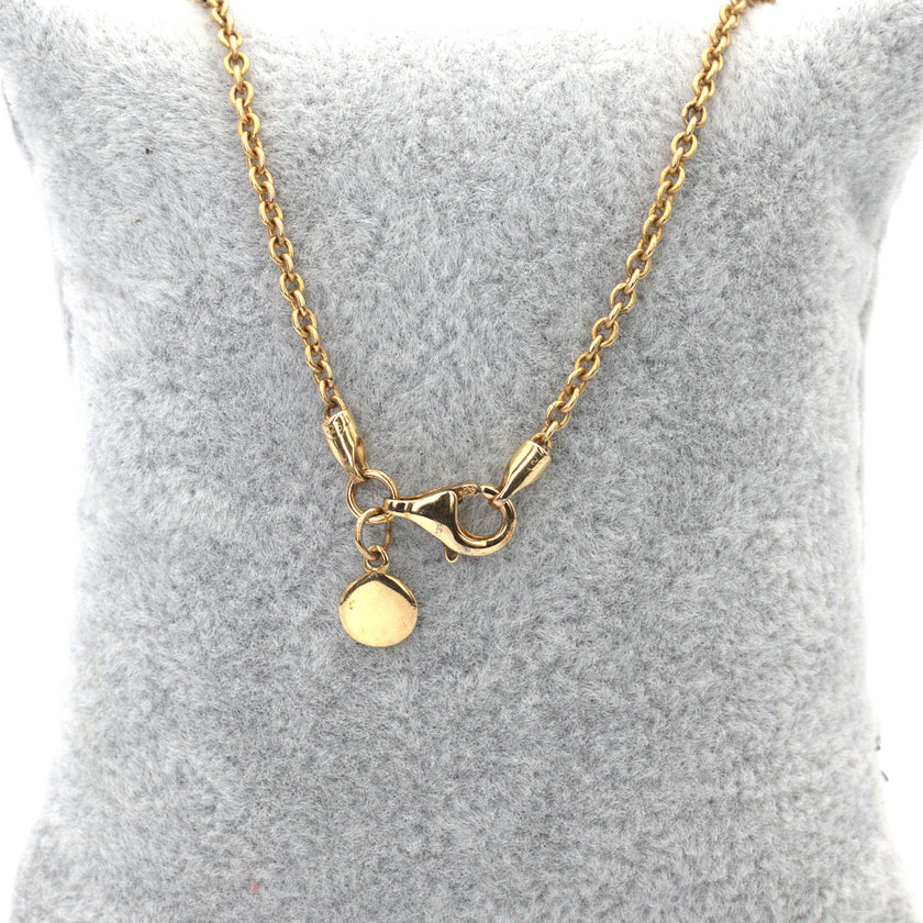 Hammered Circle Necklace with a stone