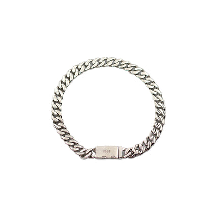 Silver CZ Curb Chain Bracelet
