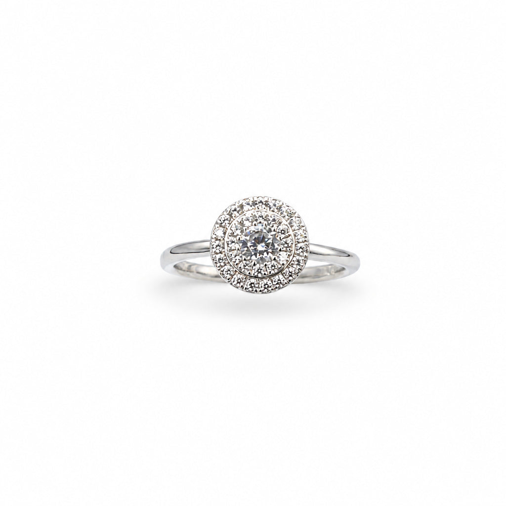 Round double halo engagement ring – Adara Watches & Jewellery