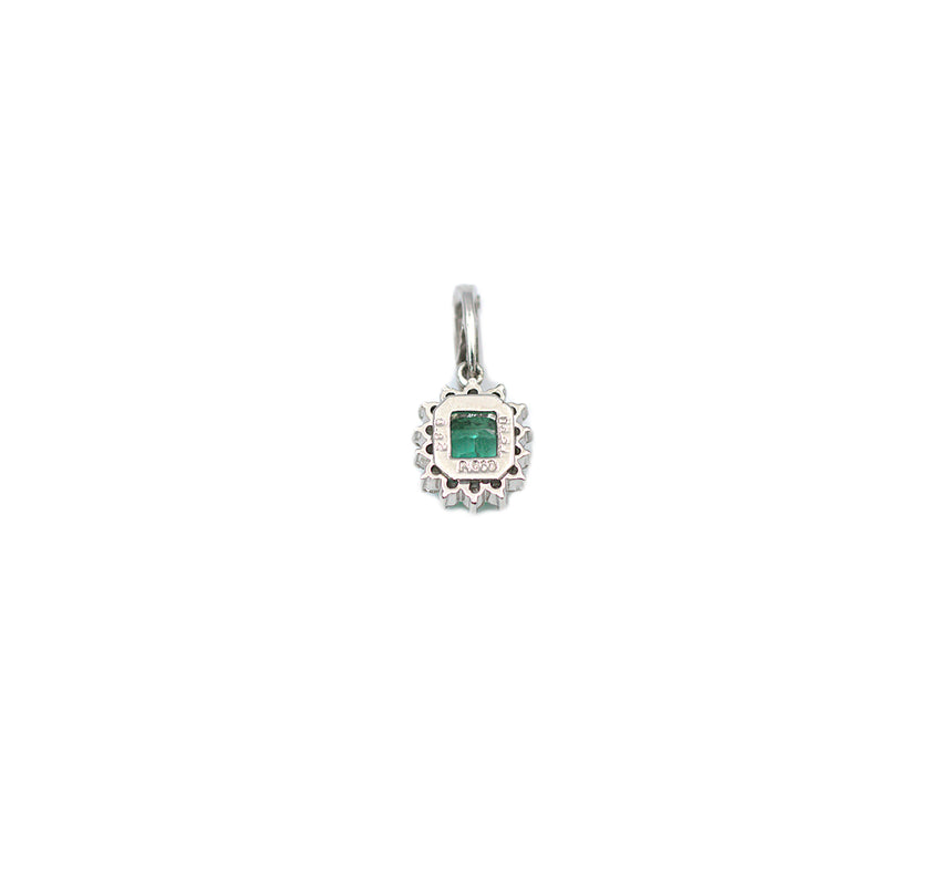 Emerald and diamond pendant