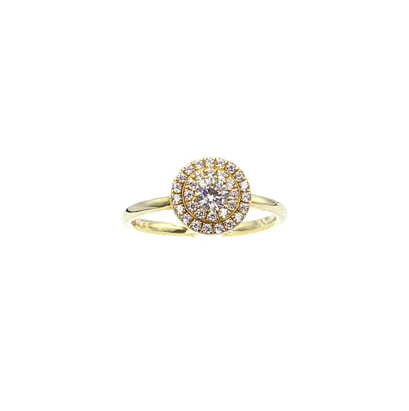 Double halo round diamond ring