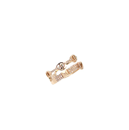 Two row rose gold band