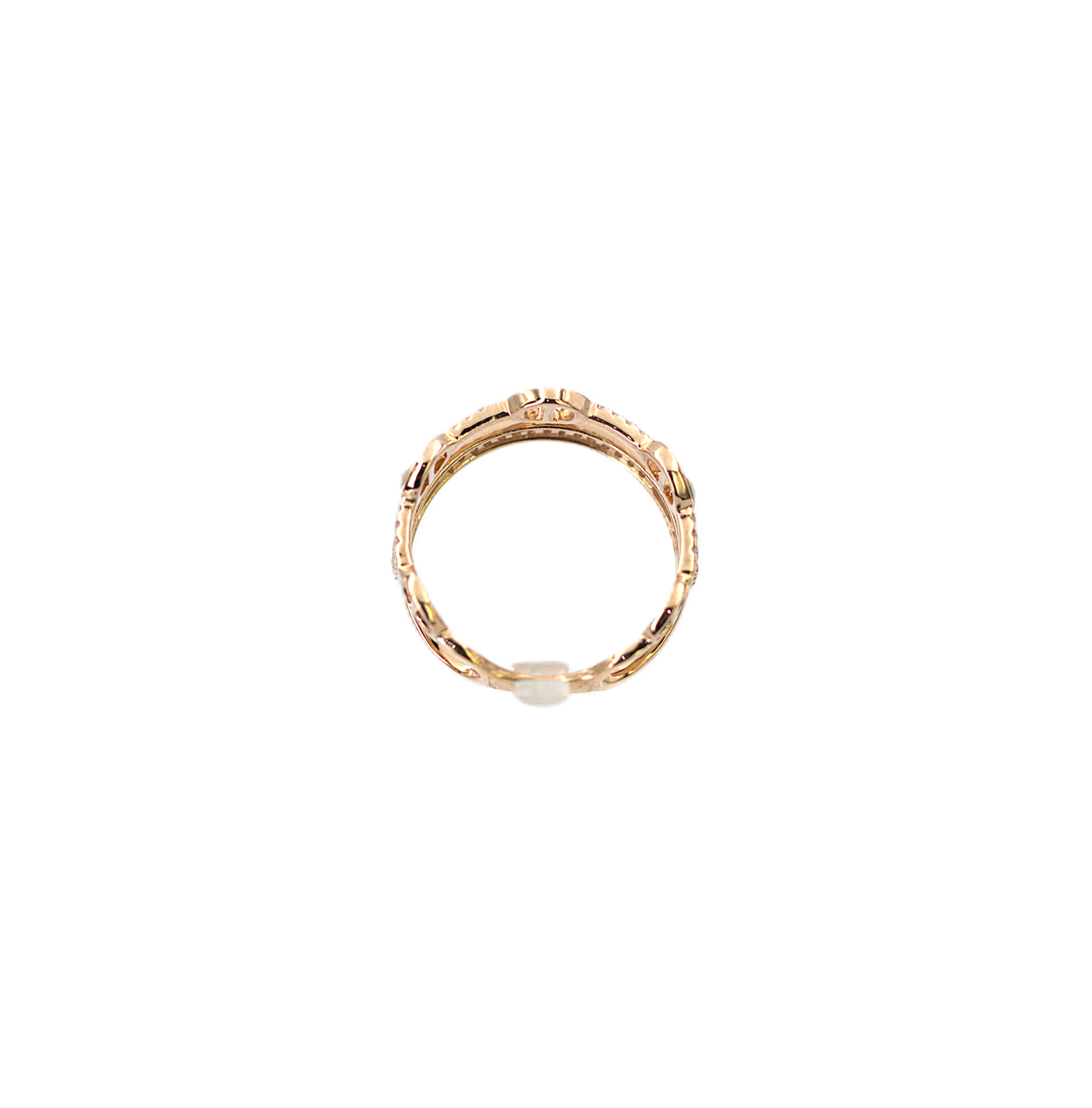 Two row rose gold band