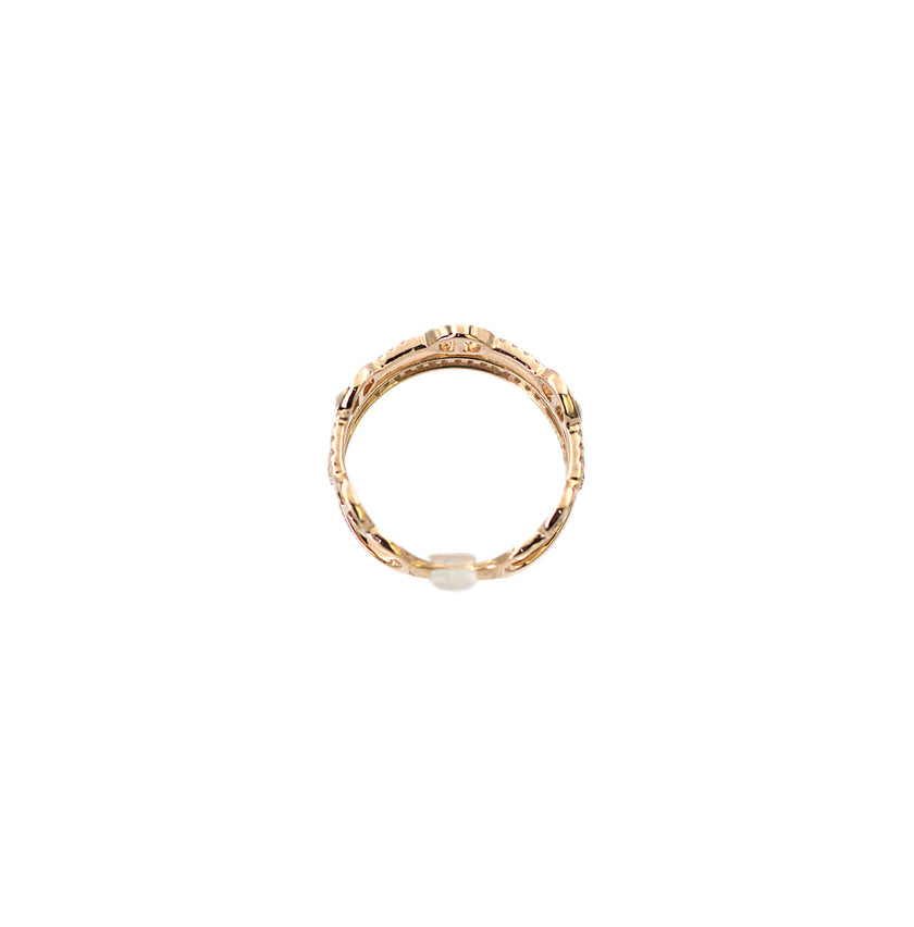 Two row rose gold band