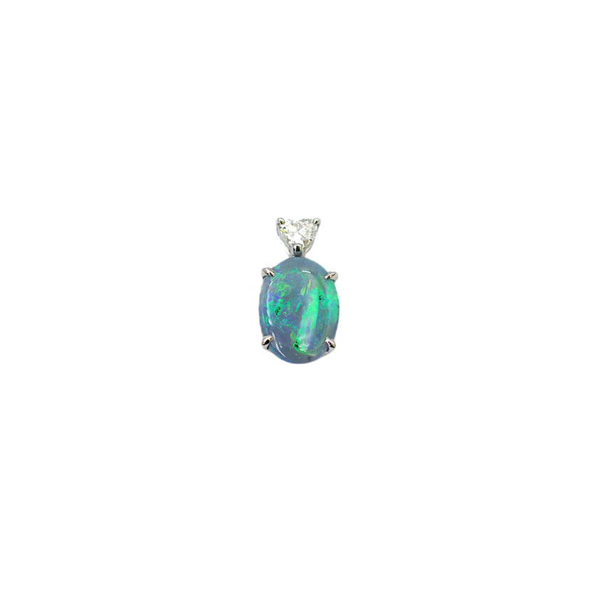 Opal and diamond pendant