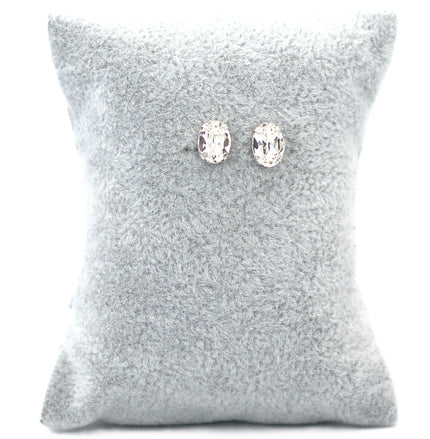 Oval stone earring