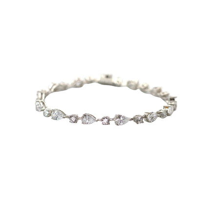 Pear & Round CZ Tennis Bracelet
