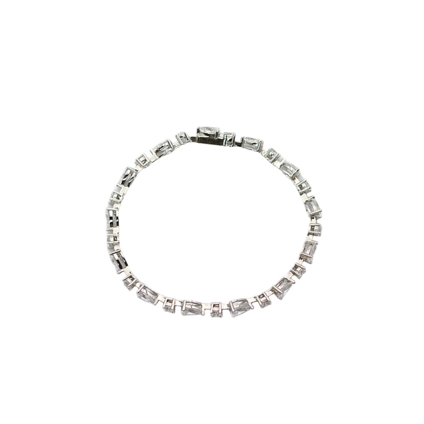 Pear & Round CZ Tennis Bracelet