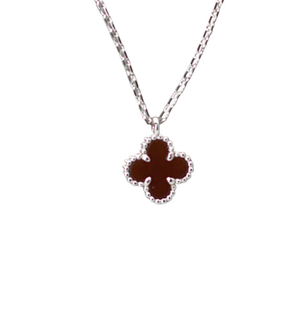 Red Clover - Silver Necklace