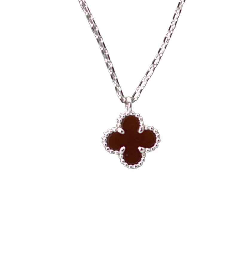 Red Clover - Silver Necklace