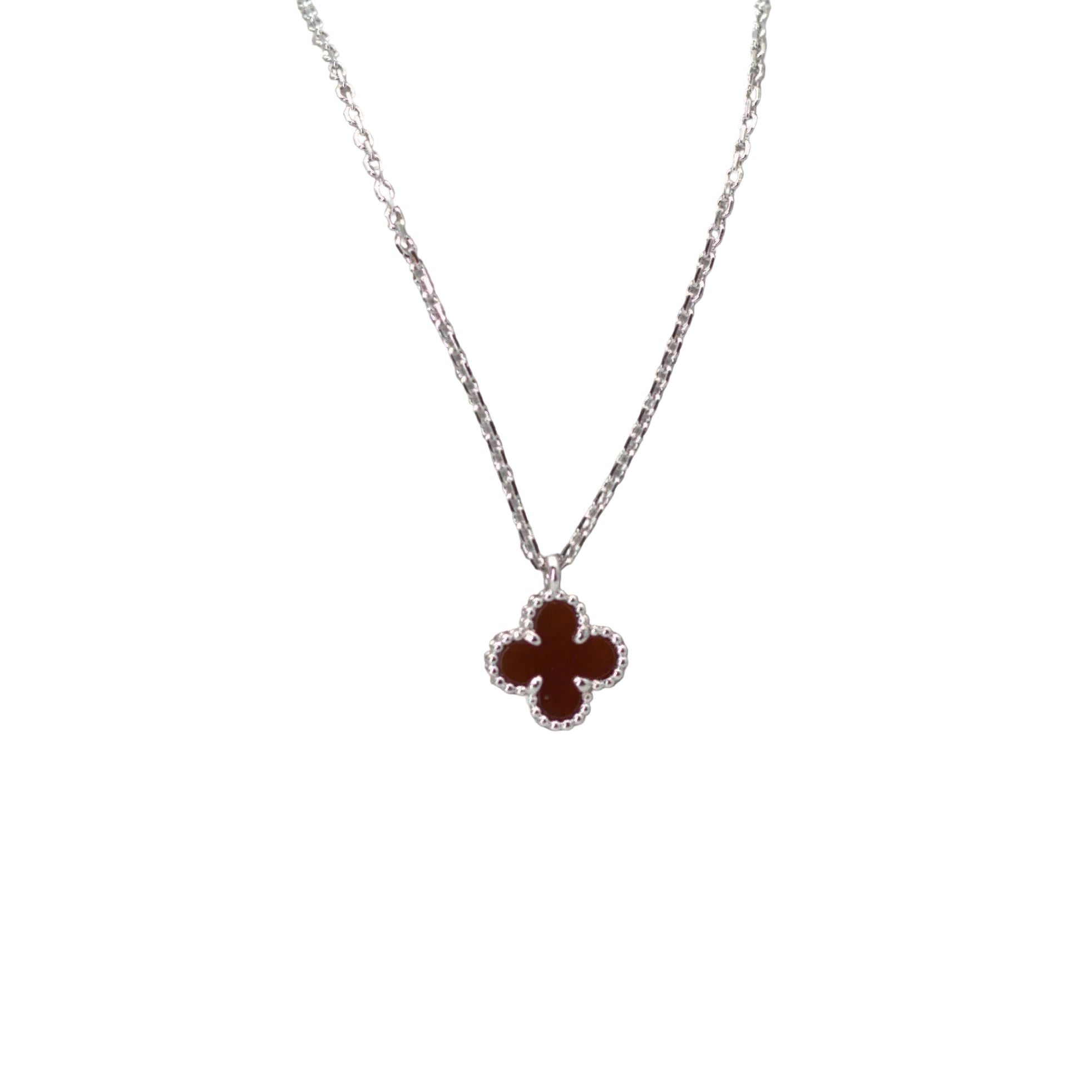 Red Clover - Silver Necklace