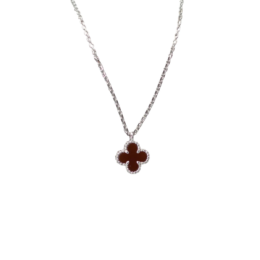 Red Clover - Silver Necklace