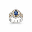 Platinum and Yellow Gold 18KT Sapphire and Diamond Ring