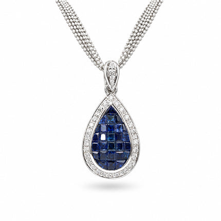 Blue sapphire & Diamond Necklace