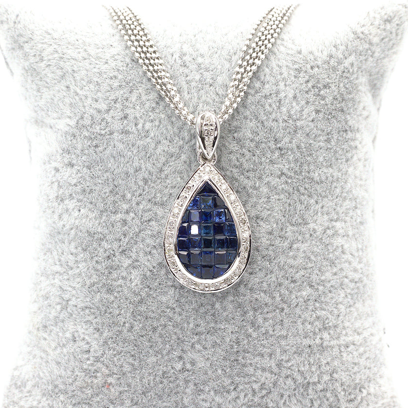 Blue sapphire & Diamond Necklace