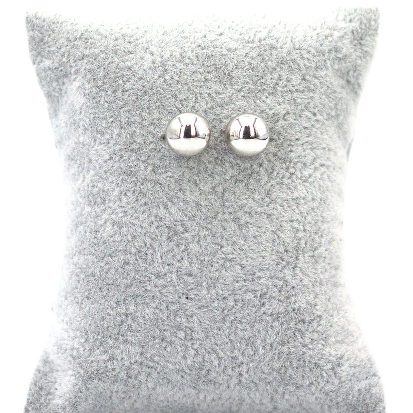 Silver ball earring