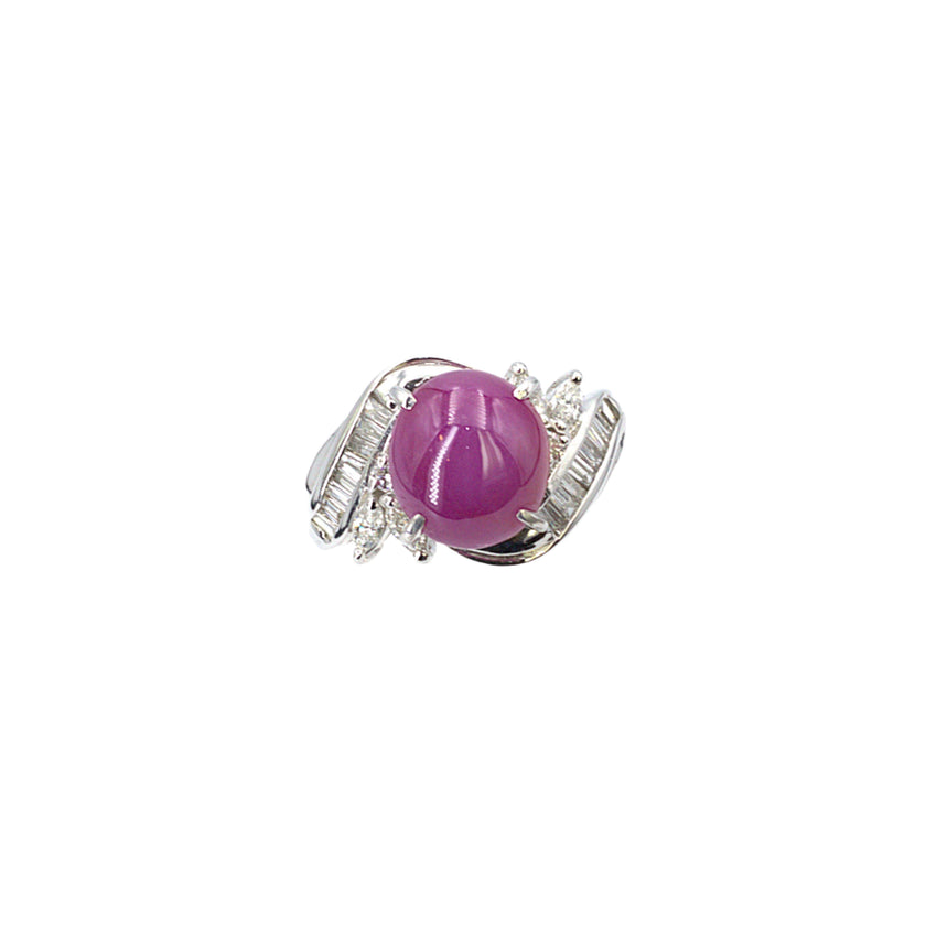 Pink Star Sapphire Cabochon Ring
