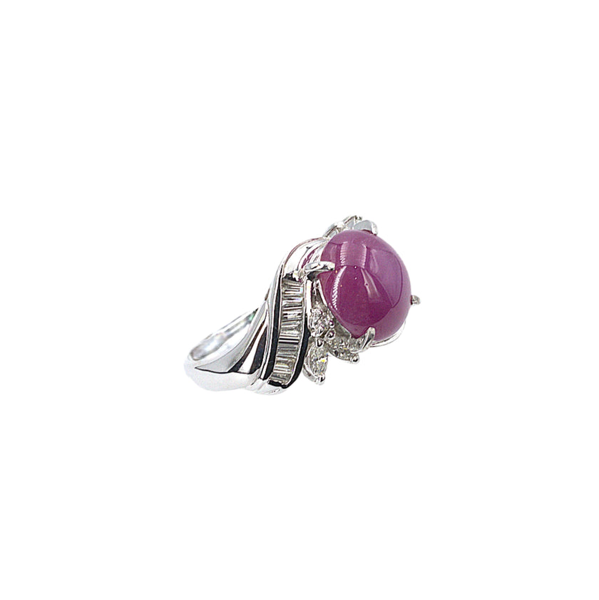 Pink Star Sapphire Cabochon Ring