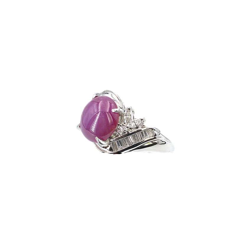 Pink Star Sapphire Cabochon Ring