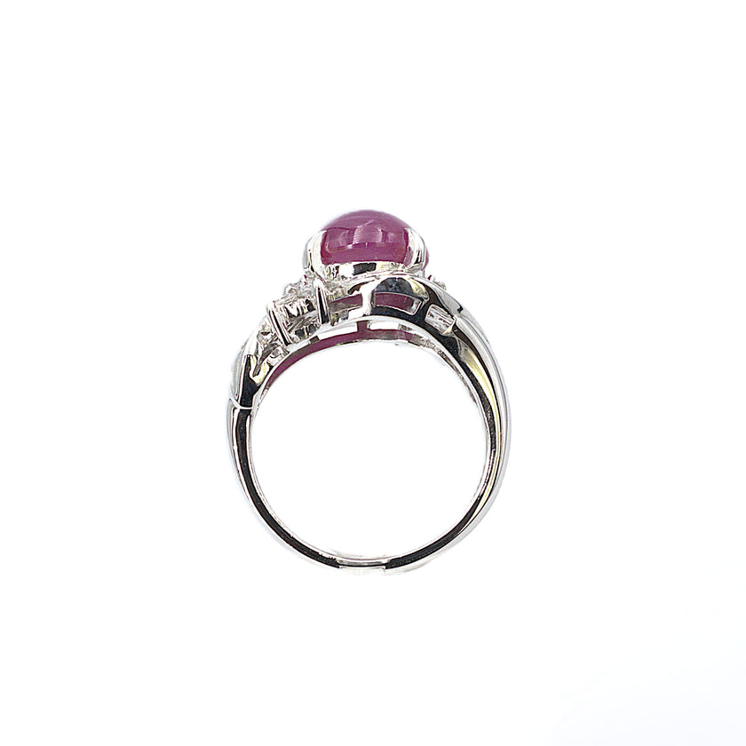 Pink Star Sapphire Cabochon Ring