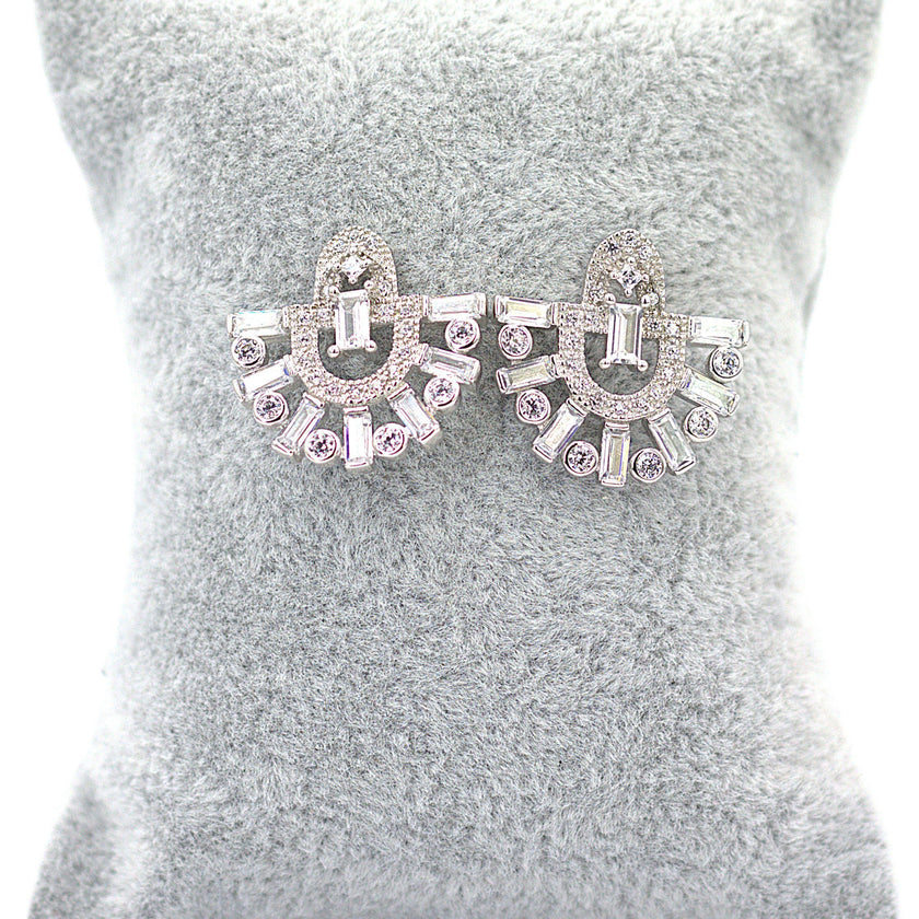 Round & Baguette Earrings